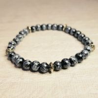 Armband Perlen schwarz-weiß