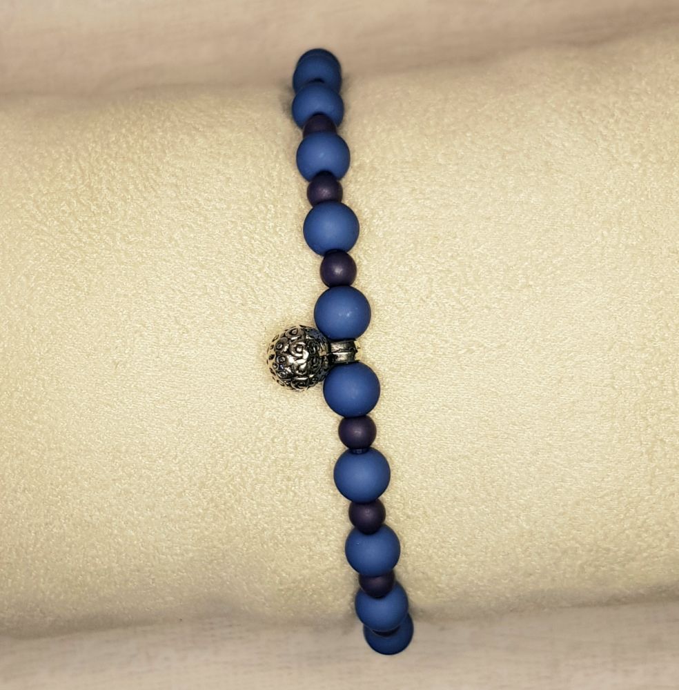 Armband Perle blau-silber