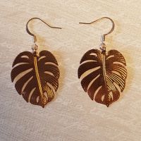 Ohrring Blatt in Rosegold