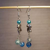 Ohrring Qualle blau