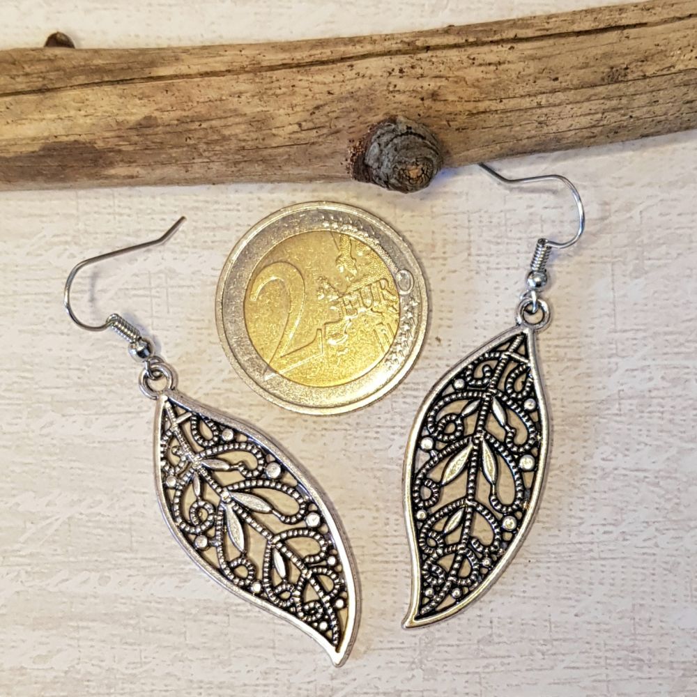 Ohrring Blatt silber