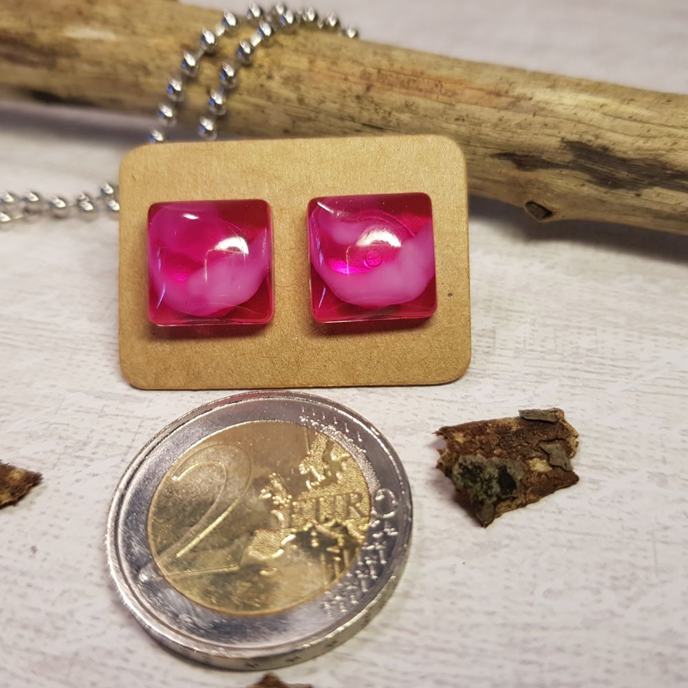 Ohrstecker pink Wolke