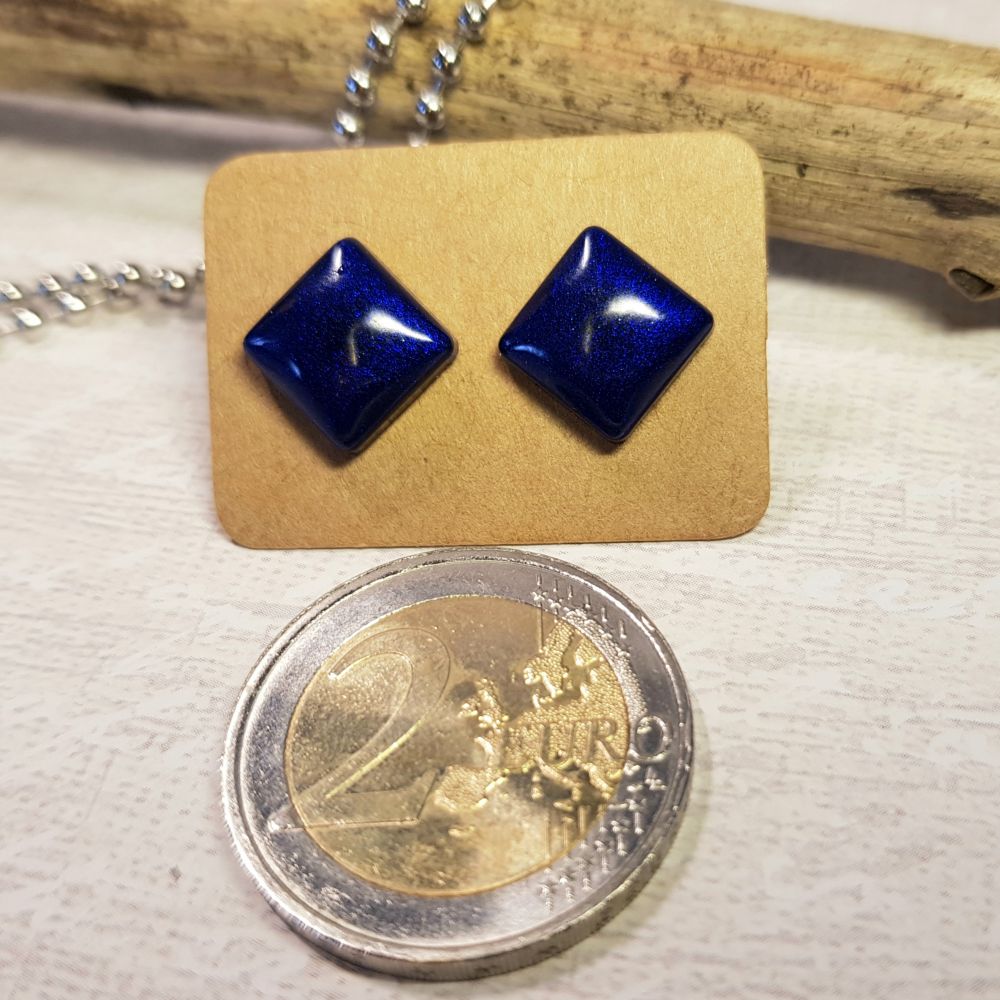 Ohrstecker Blau Schimmer