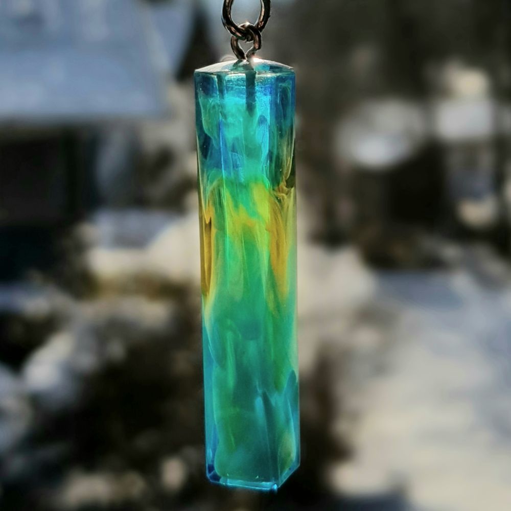 Schlüsselanhänger blau gelb weiß