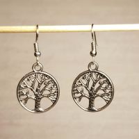 Ohrring Baum rund in silber